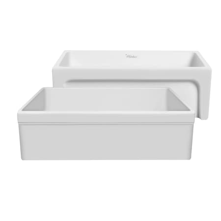 Whitehaus 30" Rvrsbl Matte Kitchen Sink W/ Elegant Beveled Front Apron On One Si WHQ5530-M-WHITE
